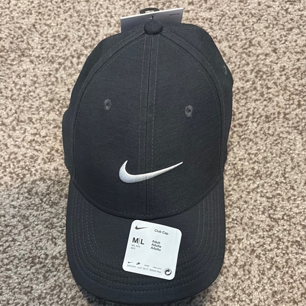 Nike Black Hat with White Swoosh